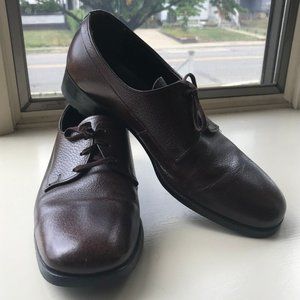 Oxfords Dress Shoes Brown Lace Up Top Leather